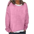 thumbnail image 2 of Frostluinai Oversized Sweatshirt for Women Scoop Neck Lounge Pullover Long Sleeve Drop Shoulder Soft Sweatshirts Solid Color Pullover, 2 of 5