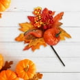 thumbnail image 4 of Hojas de arce artificiales de plástico, con de calabaza, manualidades, decoración de Halloween, de Acción de Gracias, c Soledad Hojas de arce, 4 of 7