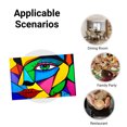 thumbnail image 5 of Amarainy Colorful Geometric Face Art Design Linen Table Mats Set Of 4 For Home Kitchen Table Decor 12x18 inch, 5 of 5