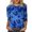 A, variant on Trendfront Womens Butterfly Print T Shirts Crewneck 3/4 Sleeve Blue Graphic Curved Hem Casual Tee Tops for Women