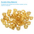 thumbnail image 3 of Uxcell 0.28x0.24" Metal King Crown Charm Crown Beads Charm, 100Pcs, Gold Tone, 3 of 6