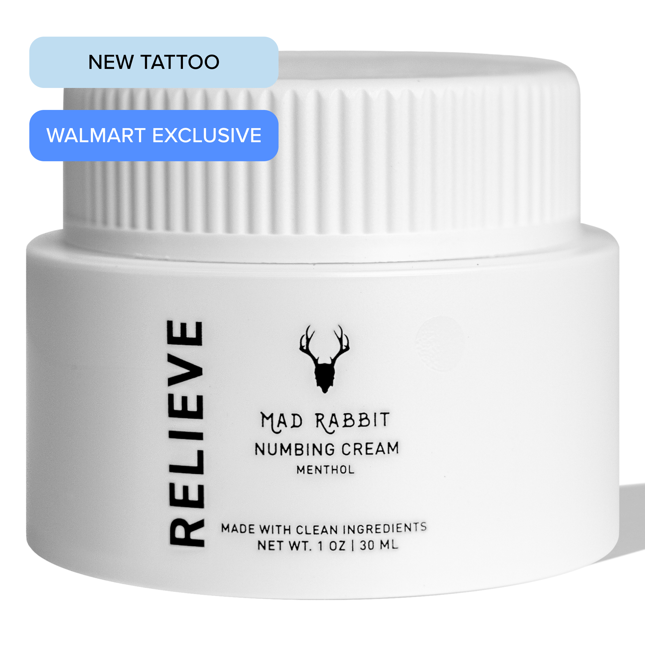 Mad Rabbit Tattoo Numbing Cream for Pain Relief, Unscented, Maximum Strength 1.5 oz