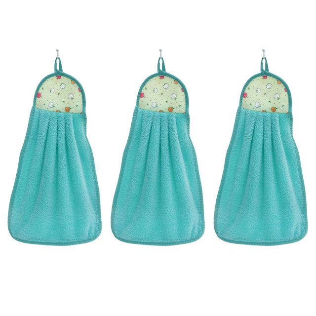 GreenHanging cocina dibujos animados puro algodón grueso Coral paño grueso y suave para lavar platos esquí esquí Gafas de esquí