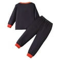 thumbnail image 4 of Caqnni Baby Girl Boy Halloween Outfit Halloween Pumpkin Shirt Sweatshirt Top Pants Set Toddler Fall Winter Clothes Halloween Pajamas & Dailywear Set (3-4 Years,Black), 4 of 6