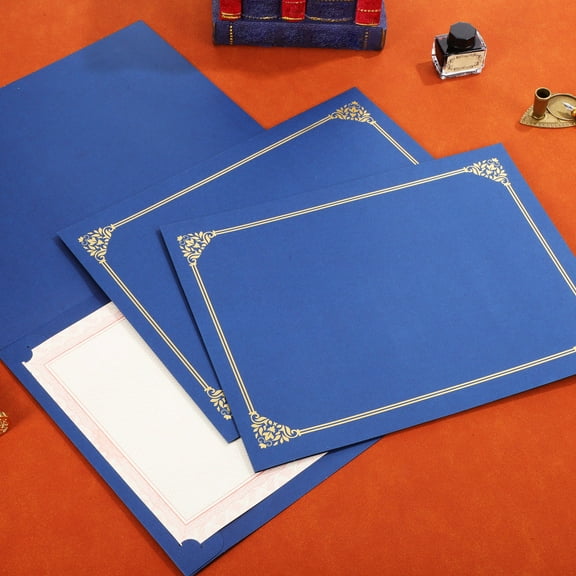 ibasenice Sturdy Paper Award Certificate Holders with Elegant Foil Border for Office 30Pcs