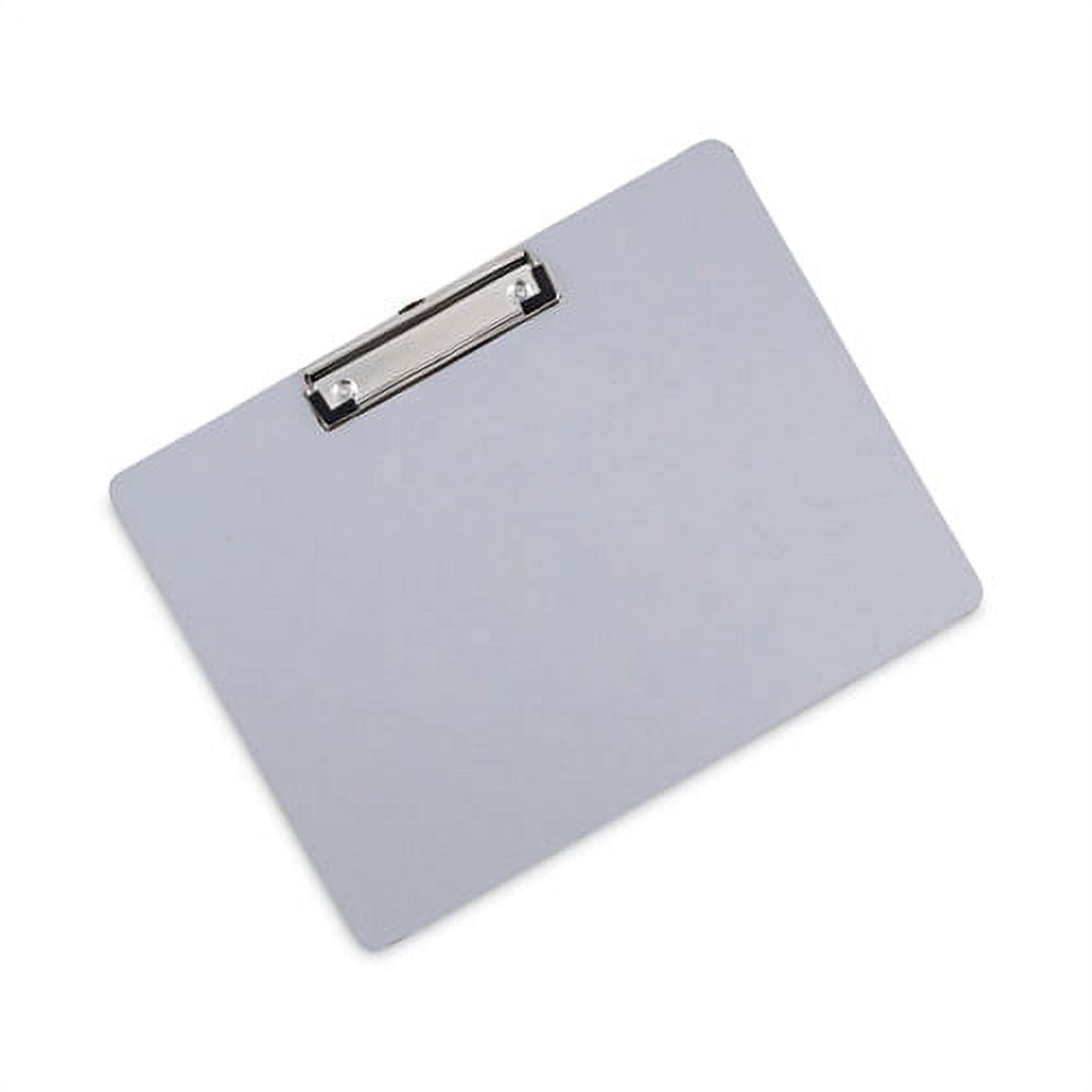 Plastic Brushed Aluminum Clipboard, Landscape Orientation, 0.5" Clip Capacity, Holds 11 x 8.5 Sheets, Silver | Bundle of 10 Each