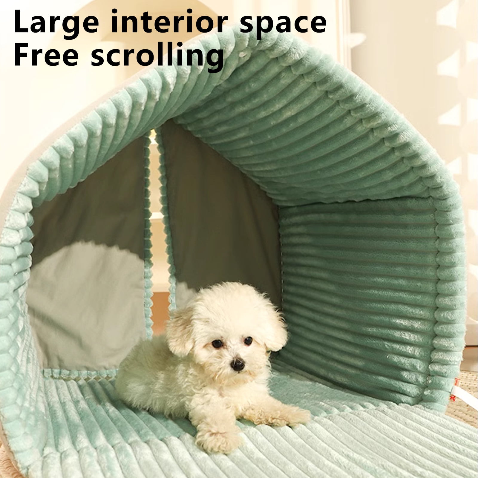 Enclosed Dog House Winter Warm Pet Kennel Soft Cozy Dog Bed House for Small Dogs Cats, Foldable Indoor Pet Shelter with Removable Cover, Comfortable Sleeping Bed for Pets Home Use