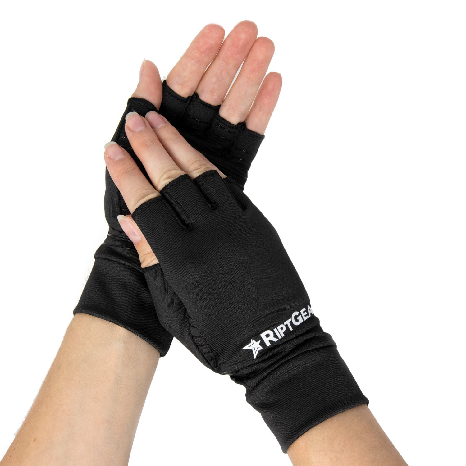 Small/Medium Black Copper Fit Hand Relief Full Finger Compression Gloves 