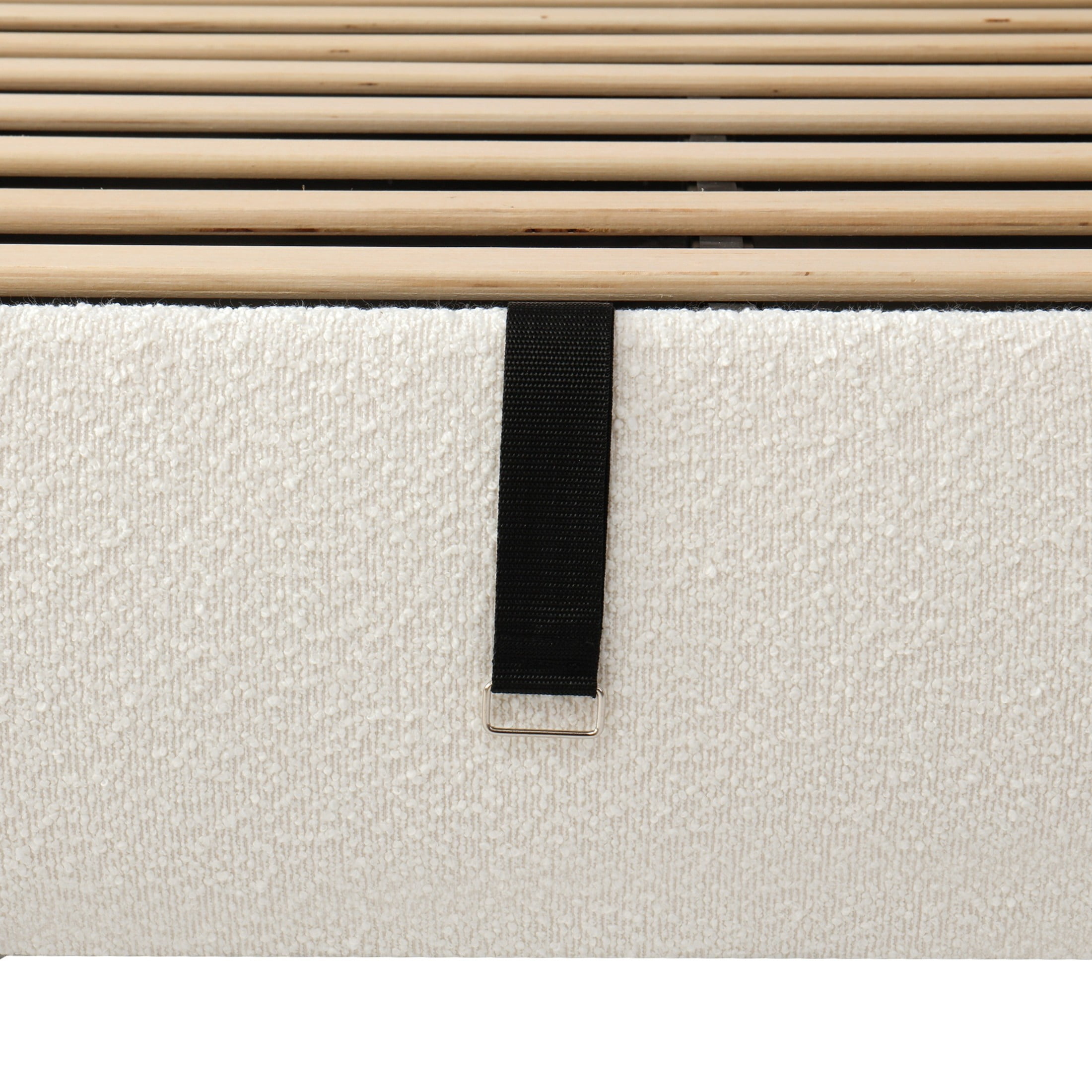 Christopher Knight Home Queen Upholstered Storage Bed, Hydraulic Lift Platform, Removable Headrests, Cream White