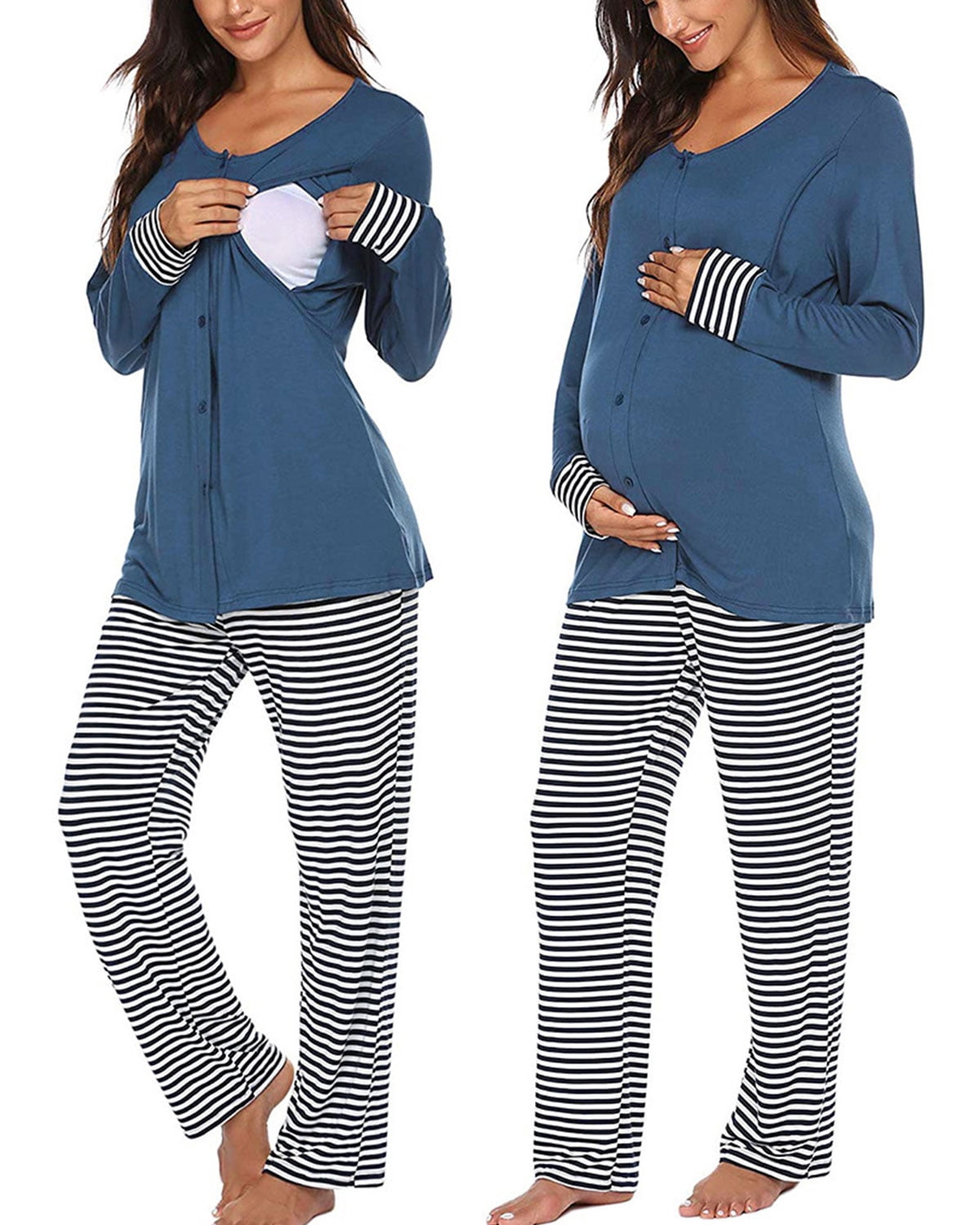 Styleword Maternity Pajama Set Button 