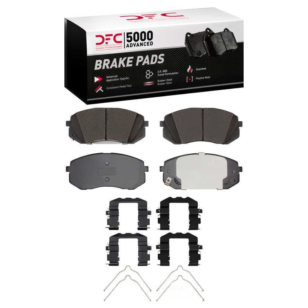 Dynamic Friction Company 1551-1855-02 DFC 5000 Advanced Brake Pads - Ceramic and Hardware Kit - OE