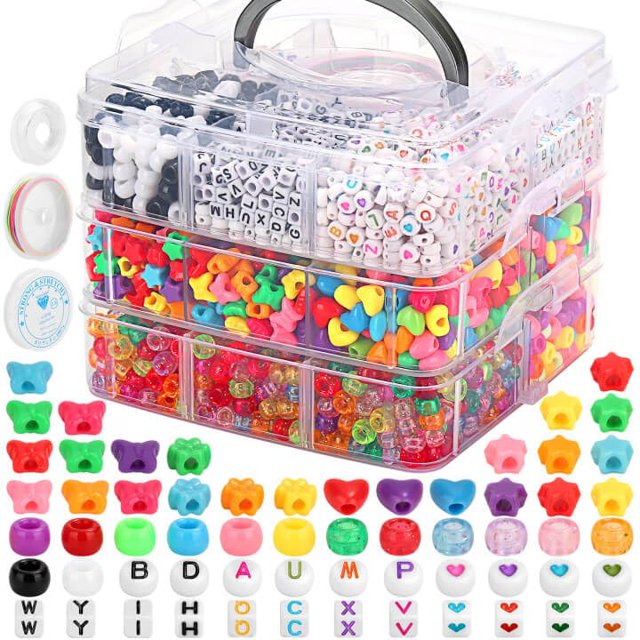 Perlas de poni Shynek a granel, 3800 unidades, para hacer pulseras y joyas