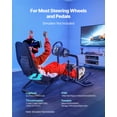 thumbnail image 4 of VEVOR Racing Wheel Stand, Heavy-Duty Integrated Simulator Cockpit Steering Stand, Fit Logitech G25,G27,G29,G920,G923, Thrustmaster T300RS,TX F458,T500RS,T3PA-PRO (F1/GT) and CSR Pedals, Black, 4 of 9