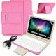 thumbnail image 1 of Funda Universal para Tablet de 10.1 Pulgadas con Teclado Inalámbrico Desmontable, Cubierta de Cuero PU con Soporte, 1 of 7