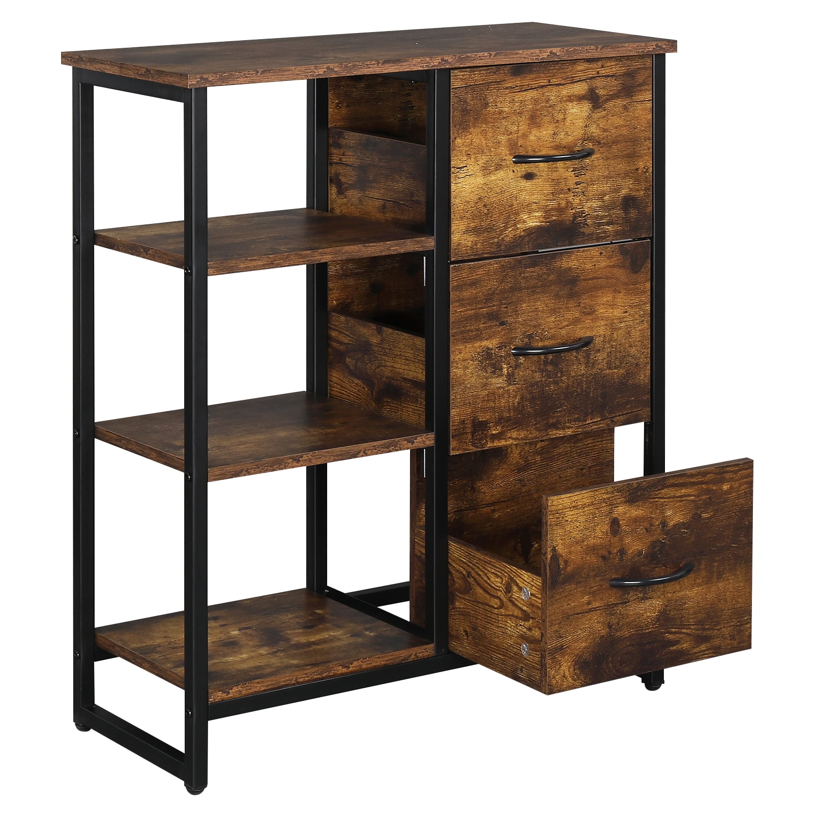 Private Jungle Fire Cloud MDF With Triamine Three Drawers Three-Layer Frame Steel-Wood Structure Bathroom Cabinet,Retro Color Private Jungle Fire Cloud MDF With Triamine Three Drawers Three-Layer Frame Steel-Wood Structure Bathroom Cabinet,Retro Color