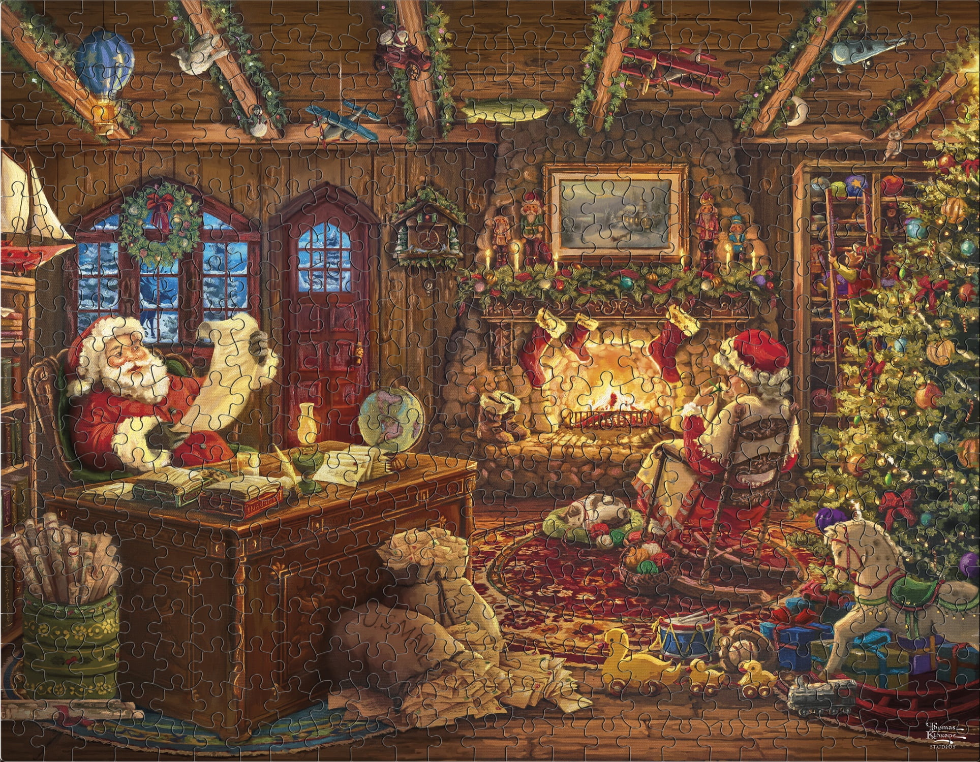 Ceaco Disney Thomas Kinkade Holiday Multipack Puzzles 4 Pack Interlocking Jigsaw Puzzle for Adults Ages 14+