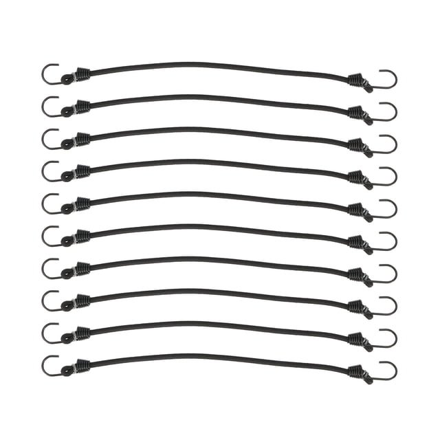 Mosiee 10 Pack Heavy Duty Elastic Bungee Cords Luggage Cord 30Cm Cycling Stretch Pull Strap Tow Fixed Rope 30Cm Mini Rope Outdoor