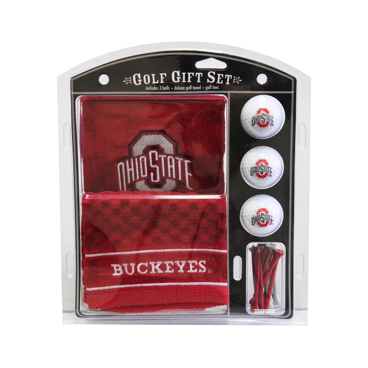 Team Golf NCAA Ohio State Buckeyes Golf Towel Golf Ball and Tee Set, White, 2.44 lb, 3 Count