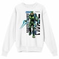 thumbnail image 4 of Halo Infinite Master Chief UNSC Logo Crew Neck Long Sleeve White Adult Sweatshirt, 4 of 7