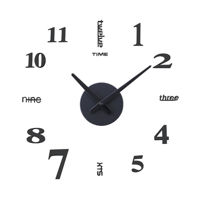 3D Reloj de pared con números reloj sin marco hogar comedor Hotel cafetería baño Decoración 2 Sunnimix Reloj de pared