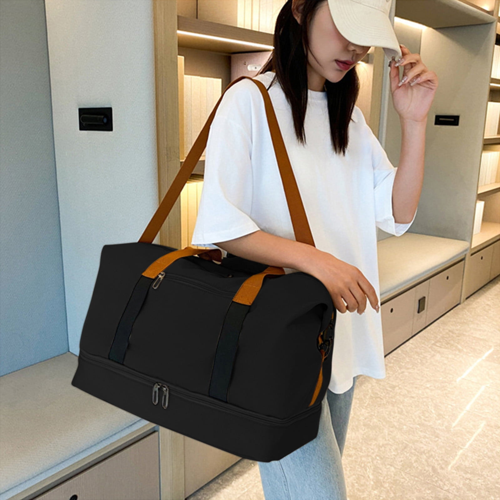 VALSEEL Home Storage Foldable Travel Duffel Bag Tote Carry Luggage Person Item Bag Sport Duffle Weekenders Carry Overnight for Women Girls