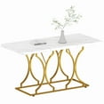 thumbnail image 1 of HOMCOM Table à Manger de 59 Pouces pour 6, Table de Cuisine pour la Maison, Blanc, 1 of 10