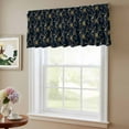 thumbnail image 6 of 2 Pack Gold Gradient Valance for Window Floral Leaves Black Kitchen Valance Rod Pocket Short Curtain Topper Decorative Window Treatment for Living Room Bedroom 42"x18", 6 of 8