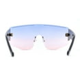 thumbnail image 4 of Oversized Shield Curved Top Thick Temple Mob Fashion Sunglasses Gold Black Blue Pink, 4 of 4