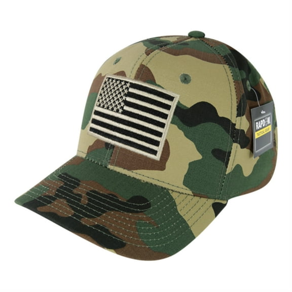 Embroidered Ripstop Cap, USA, Woodland