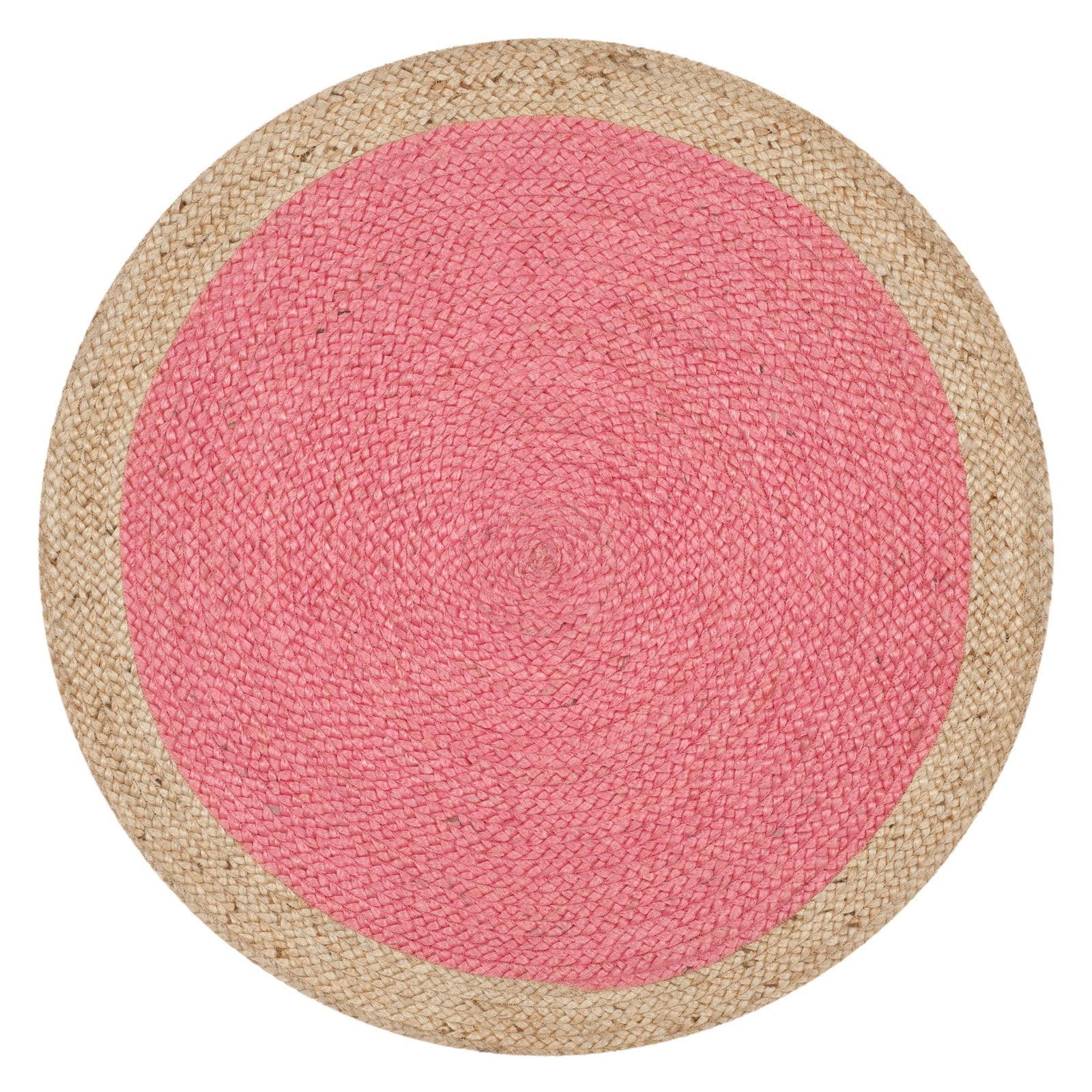 SAFAVIEH Natural Fiber Cebrail Braided Jute Area Rug, Aqua/Natural, 5' x 5' Round