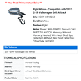 thumbnail image 2 of Right Mirror - Compatible with 2017 - 2019 Volkswagen Golf Alltrack 2018, 2 of 2