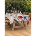 thumbnail image 3 of Outdoor Tablecloth with Umbrella Hole for Patio/Picnic/Party/Camping, Red Blue Flowers Waterproof Table Cloth Rectangle Table Cover Washable, Spring Floral Farmhouse Botanical Rustic (54"x 80"), 3 of 8
