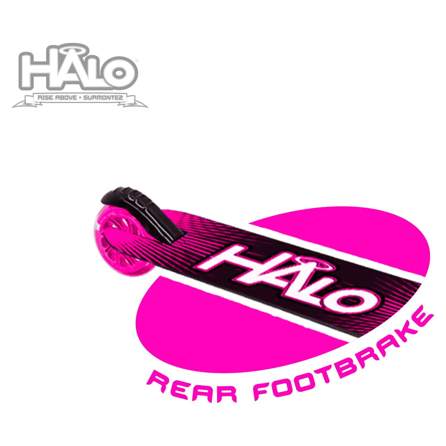 HALO Rise Above Supreme Inline Scooter with Light Up Wheels - Pink - for All Riders (Unisex)