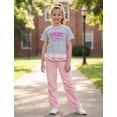 thumbnail image 3 of OBEEII Summer Clothing Set for Kids Girls Vintage Printed T-shirt with Pants Y2K 2 Piece Streetwear Casual Hip-hop Jogger Outfits, 3 of 9