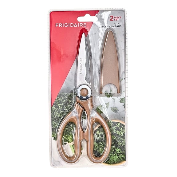 Frigidaire 4-in-1 Kitchen Shears with Sheath, Stainless Steel Multi-Purpose Scissors