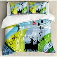 thumbnail image 3 of Nature Duvet Cover Set Twin Size, Two Reindeer Walking in Spring with Butterflies Flowers Hearts Pastoral Love Graphic, Decorative 2 Piece Bedding Set with 1 Pillow Sham, Multicolor, by Ambesonne, 3 of 3