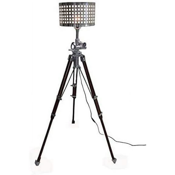 Industrial Chrome Studio Corner Tripod Floor Lamp With Shade Chrome Finish