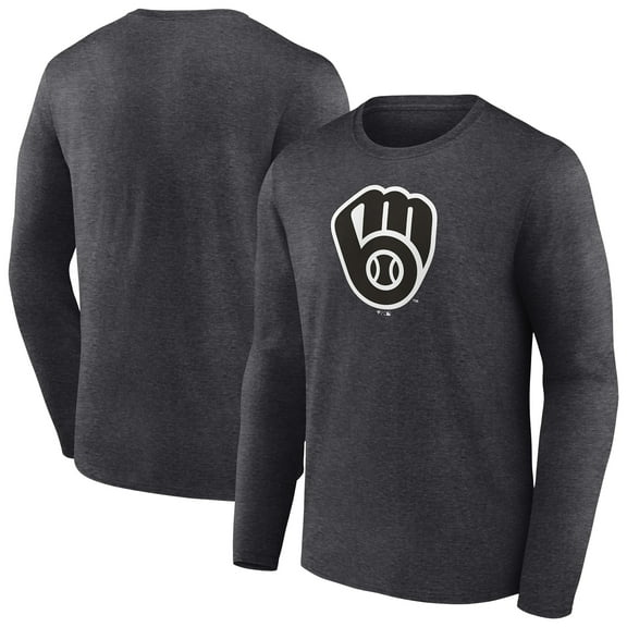 Men's Charcoal Milwaukee Brewers Monochrome Long Sleeve T-Shirt