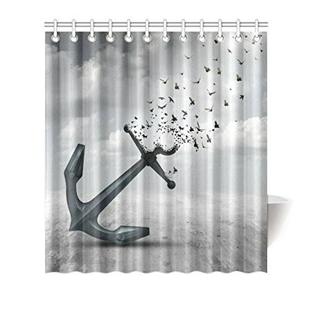Gckg Vintage Anchor Bird Shower Curtain Hooks 66x72 Inches