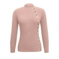 thumbnail image 3 of Kaemgyyd Fall Sweaters for Women Ribbed Knit Long Sleeve Slim Tops Basic Crew Neck Button Work Office Pullover, 3 of 4