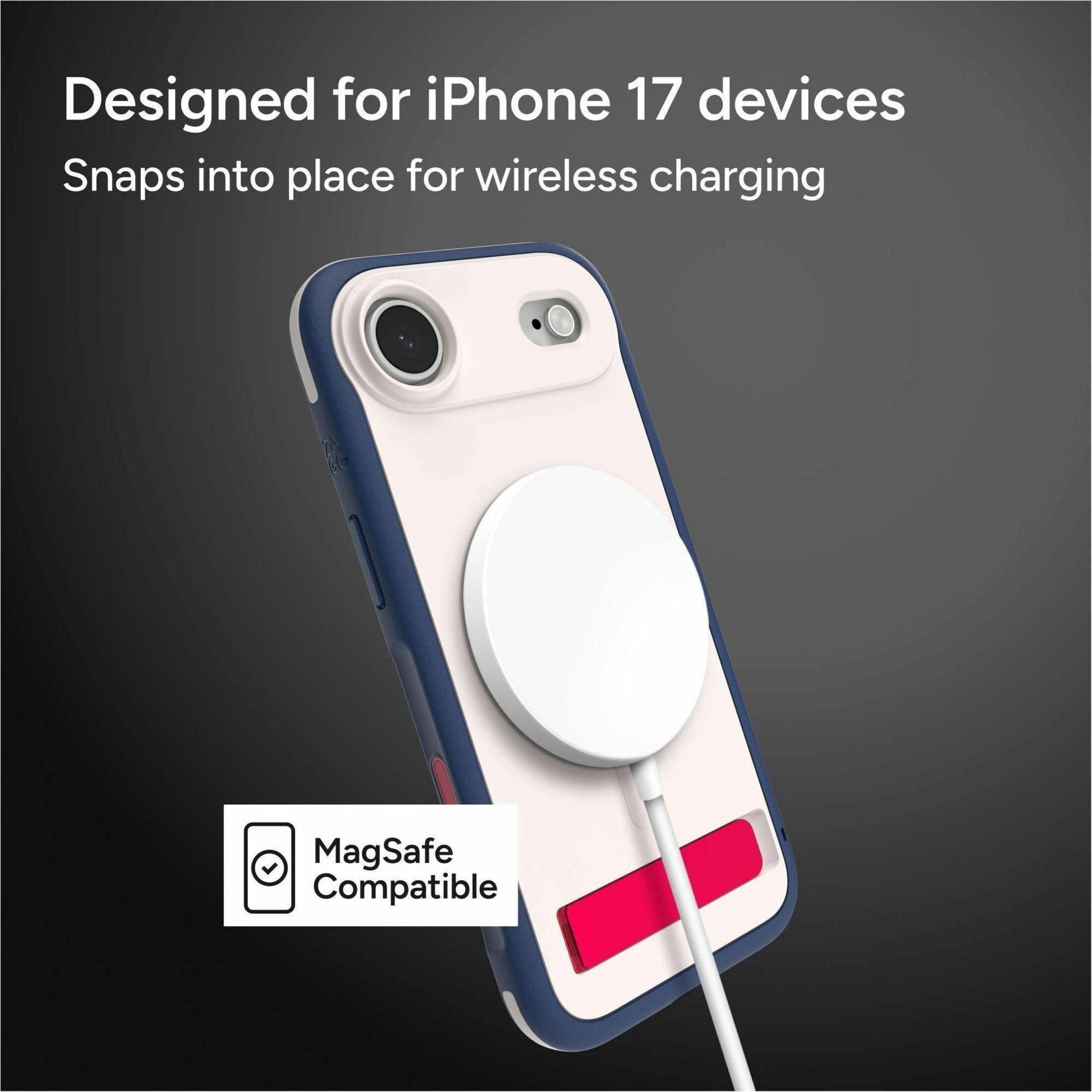 ZAGG Sedona Snap - Back cover for cell phone - with kickstand - MagSafe compatibility - red light and blue - for Apple iPhone Air