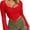 Red, variant on Roaso Women's Backless Crop Top Mock Neck Long Sleeve Tops Sexy Clubwear