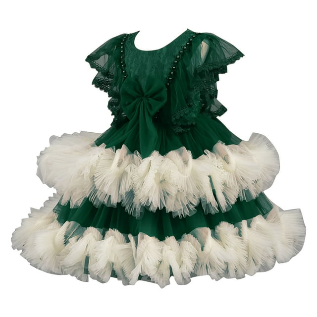 Tranfacy Robes d'Été pour Ados, Robe d'Été pour Filles, Robe Princesse en Maille Mignonne et Élégante pour Filles 3-13 Ans, Robe Fleurie pour Enfants