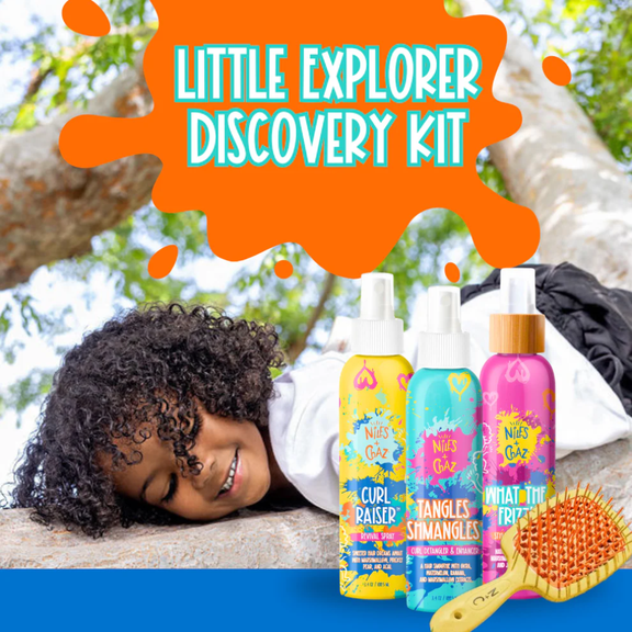 Niles and Chaz Kids Curly Hair Care Discovery Gift Set, 4-Piece