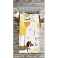 thumbnail image 3 of Ambesonne I Love You Quilted Bedspread Set 2 Pcs, Dogs Balloons, Twin Size, Blue Grey Yellow Cocoa, 3 of 3