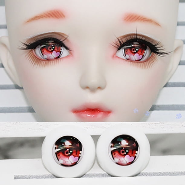 Adollya BJD Muñeca Accesorios Ojos 14 Mm 16 18 De Dibujos Animados Color Globo Ocular Adecuado Para 1/3 1/4 1/6