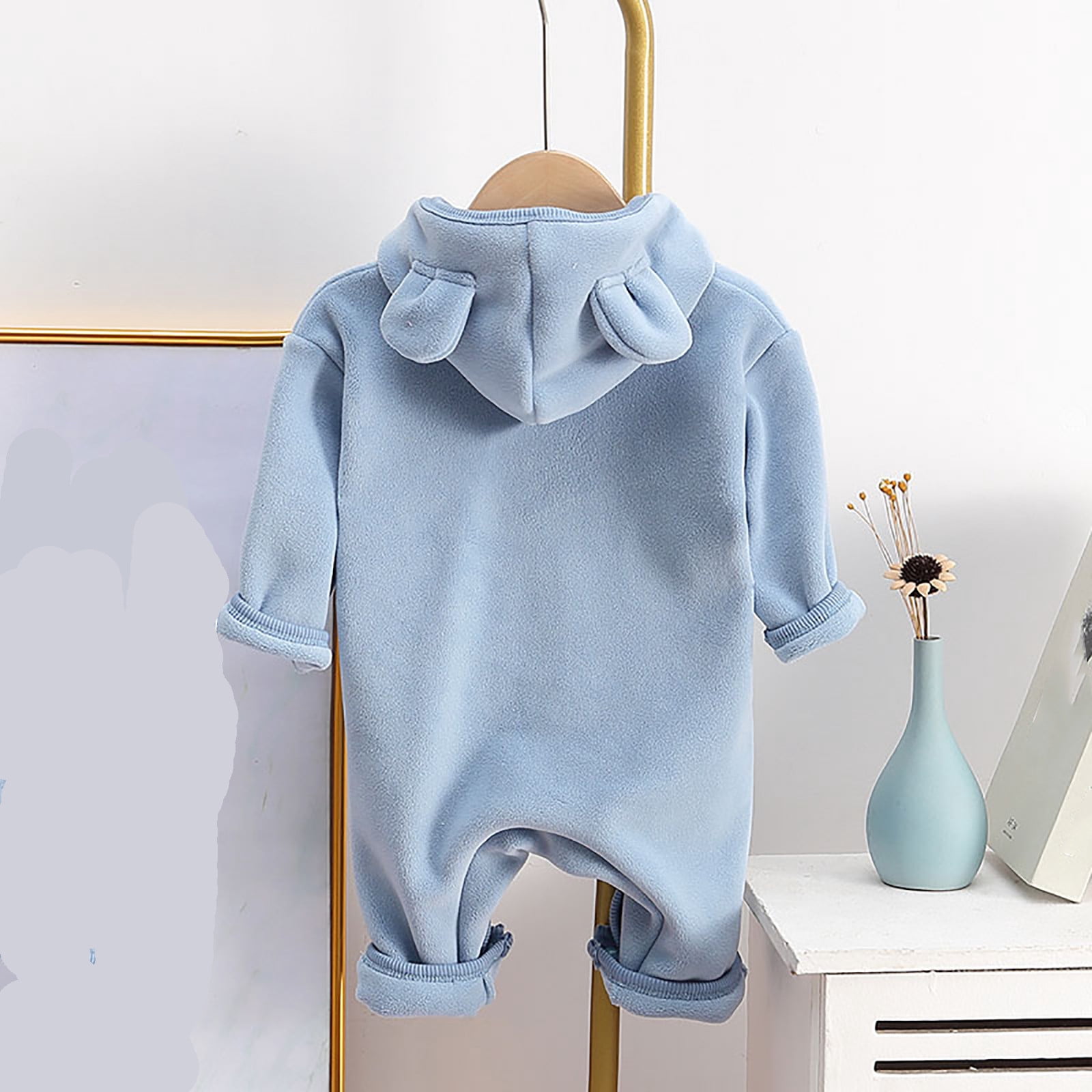 Hicidod Newborn Fleece Romper Snowsuit Cute Thick Soft Jumpsuit Bodysuit Warm Outwear Fall Winter Onesie Pajamas for Baby Boys Girls