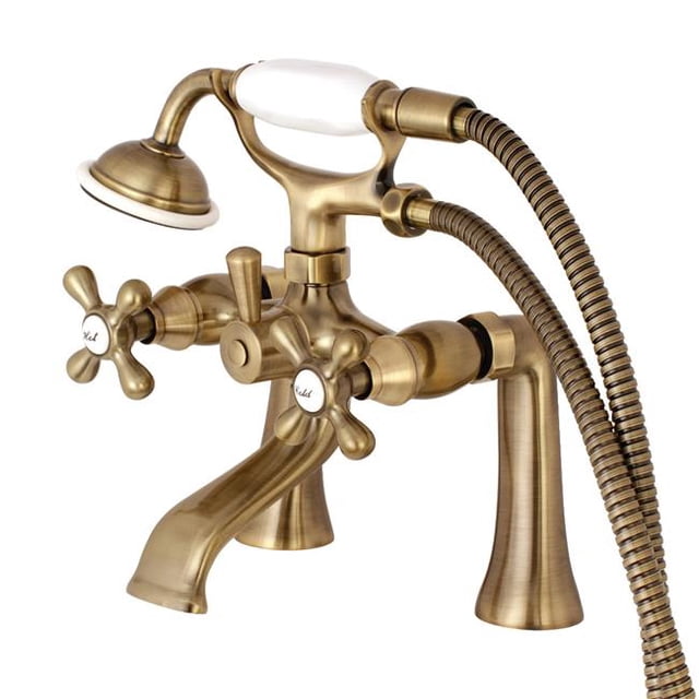 7-Inch Center Deck Mount Tub Filler Antique Brass