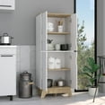 thumbnail image 2 of Cabinet 59" H In Oak/white With Four Doors & Shelves - Stores Kitchen Items Conveniently Enhances Elegance Of Your Area Essentials Efficiently And Neatly Functionality Space, 2 of 4