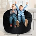 thumbnail image 2 of 3FT Bean Bag Chair Bean Bag Chairs for Adults Bean Bag with Filler Big Beanbag Chair for Gaming Large Memory Foam Bean Bags with Dutch Velet Cover for Living Room Bedroom, (36×36×24")-Black, 2 of 14